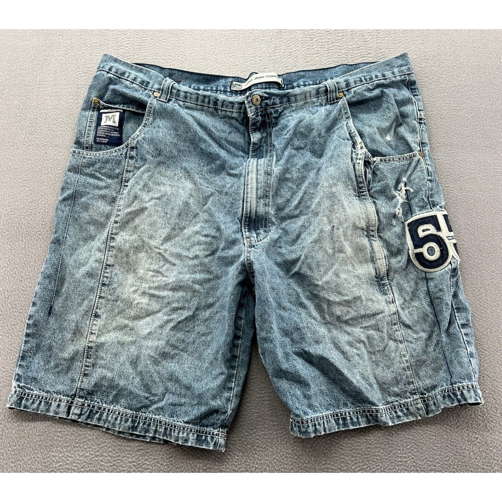 VTG Paco Jean Co Shorts Mens Denim Size 48 Blue Medium Wash Athletic Patch 53